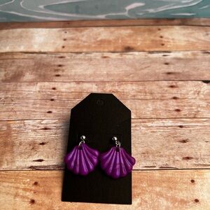 Purple Shell Earrings